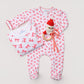 Magnolia Baby Scarlett Bows Pajamas and Footie with Santa Teething Ring - Magnolia BabyGift Set