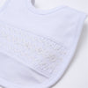 Hazel and Hudson Smocked Bib - White