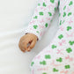 Sweet Clover Print Zip Footie