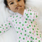 Sweet Clover Print Zip Footie