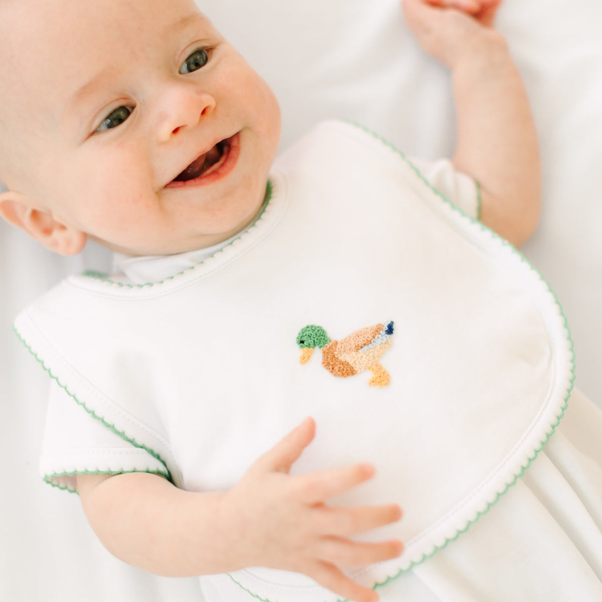Magnolia Baby_Mallard Moments Hand-Embroidered Bib_1