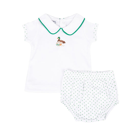 Mallard Pond Embroidered Collared Diaper Cover Set - Magnolia BabyDiaper Cover