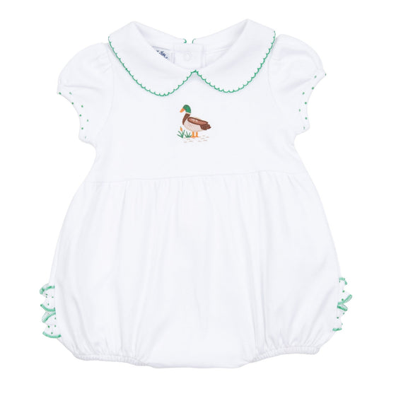 Mallard Pond Embroidered Collared Girl Bubble - Magnolia BabyBubble