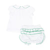 Mallard Pond Embroidered Collared Ruffle Diaper Cover Set - Magnolia BabyDiaper Cover