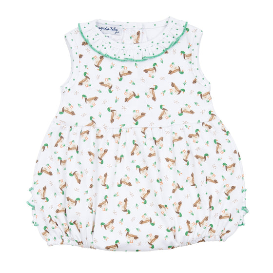 Mallard Pond Print Ruffle Bubble - Magnolia BabyBubble