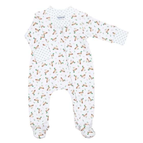 Mallard Pond Print Zip Footie - Magnolia BabyFootie