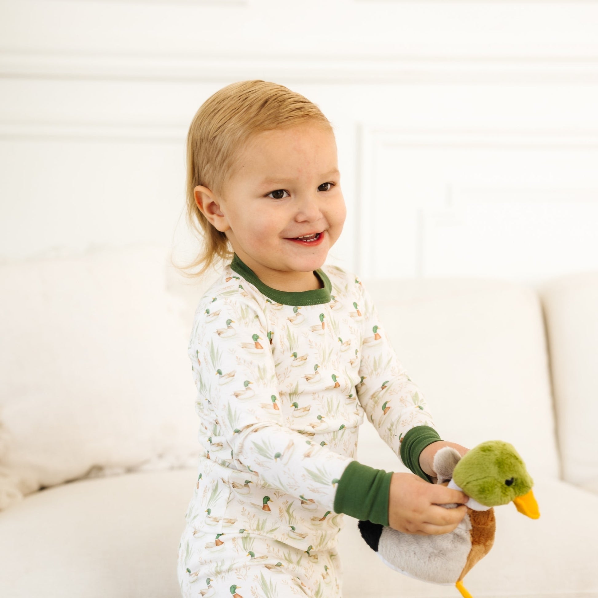 Luna and Arlo_Mallard's Pond Long Pajamas_4