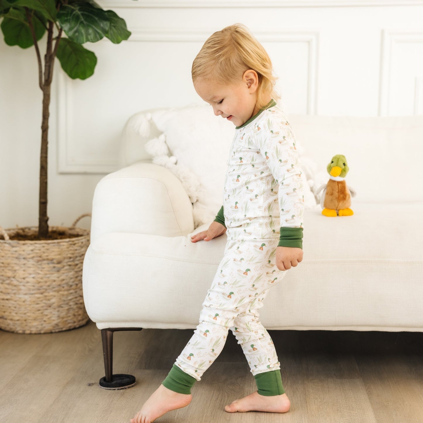 Luna and Arlo_Mallard's Pond Long Pajamas_1