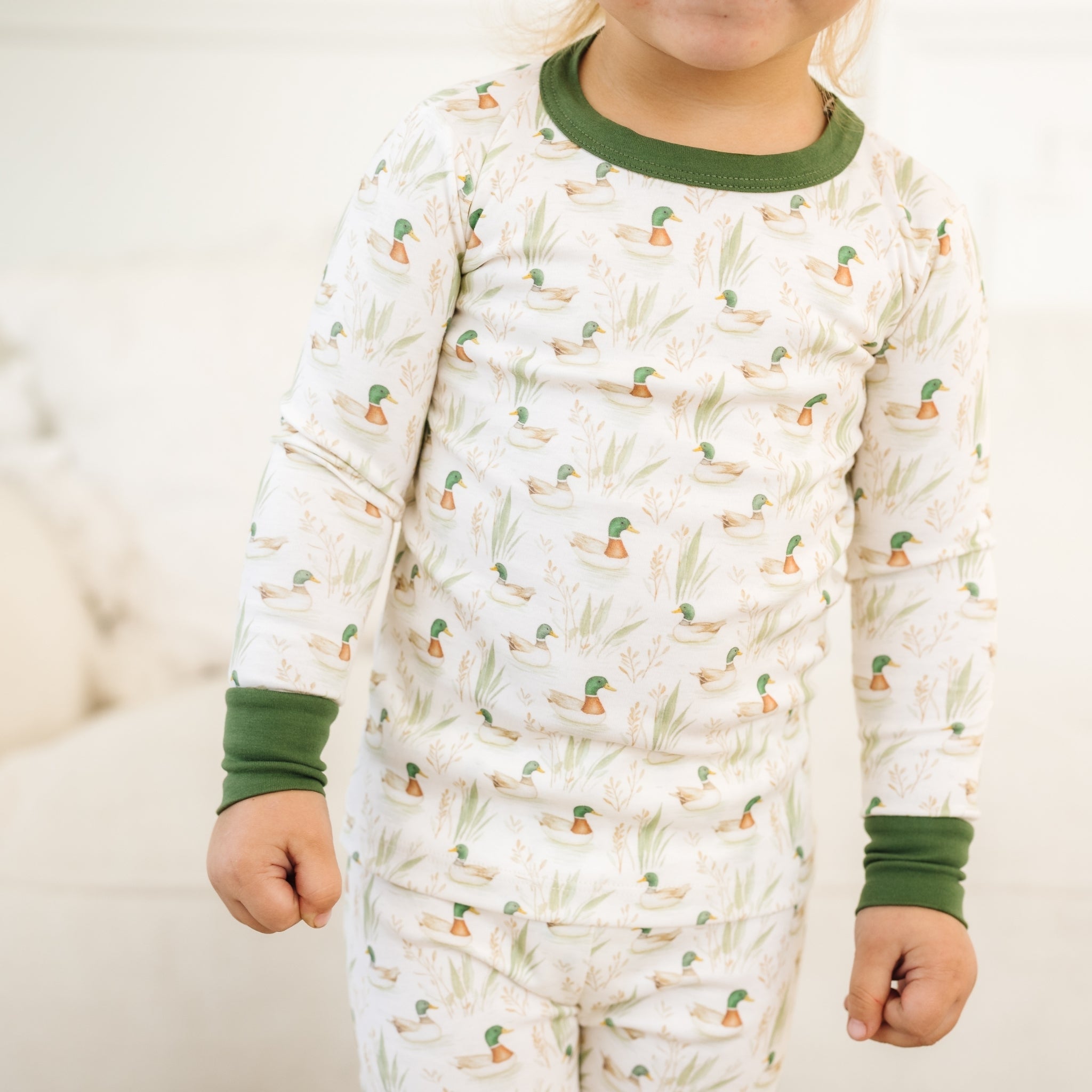 Luna and Arlo_Mallard's Pond Long Pajamas_2