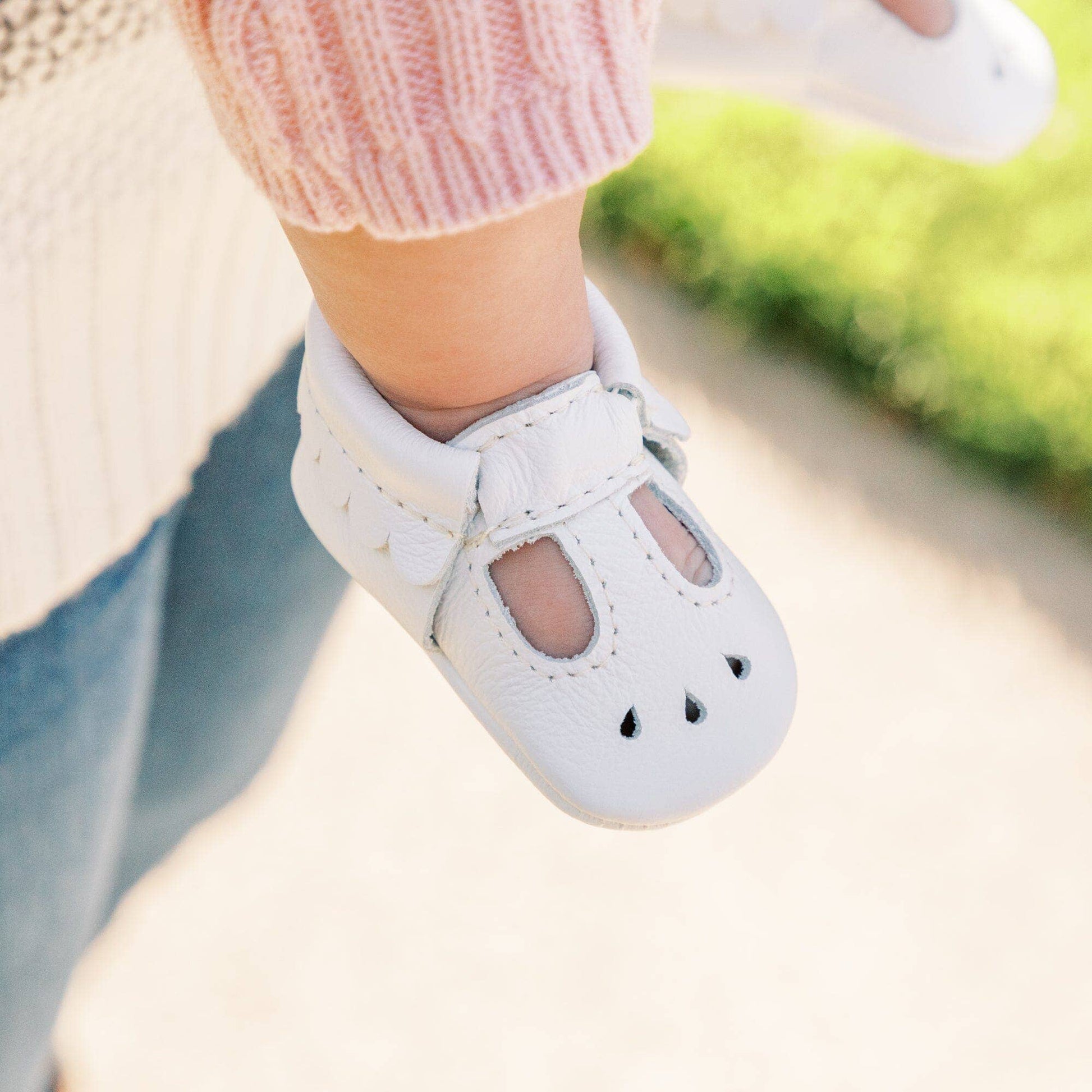 Mary Jane Baby Shoe - Bright White - Magnolia Babyshoes