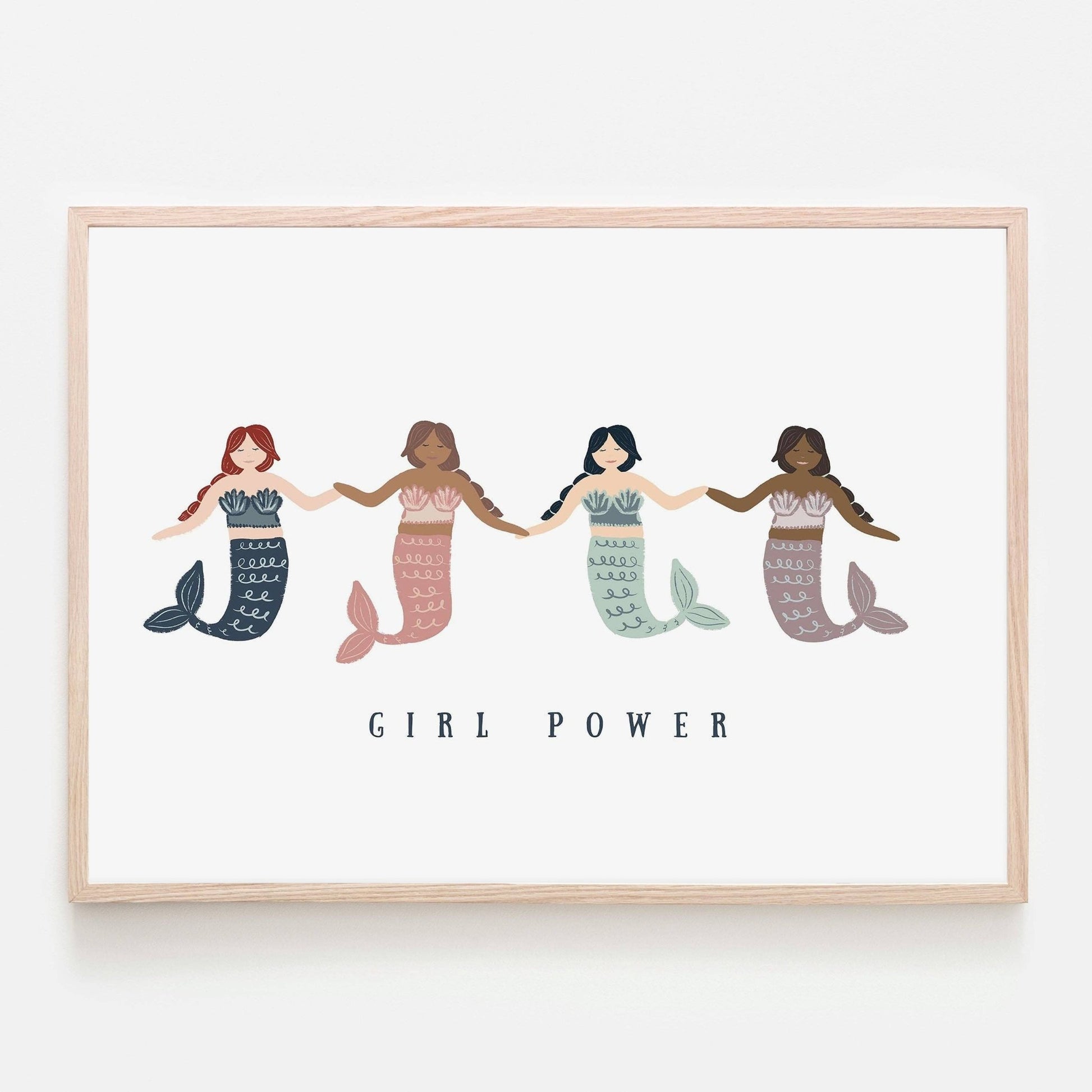 Mermaid Girl Power Art Print - Magnolia BabyWall Art