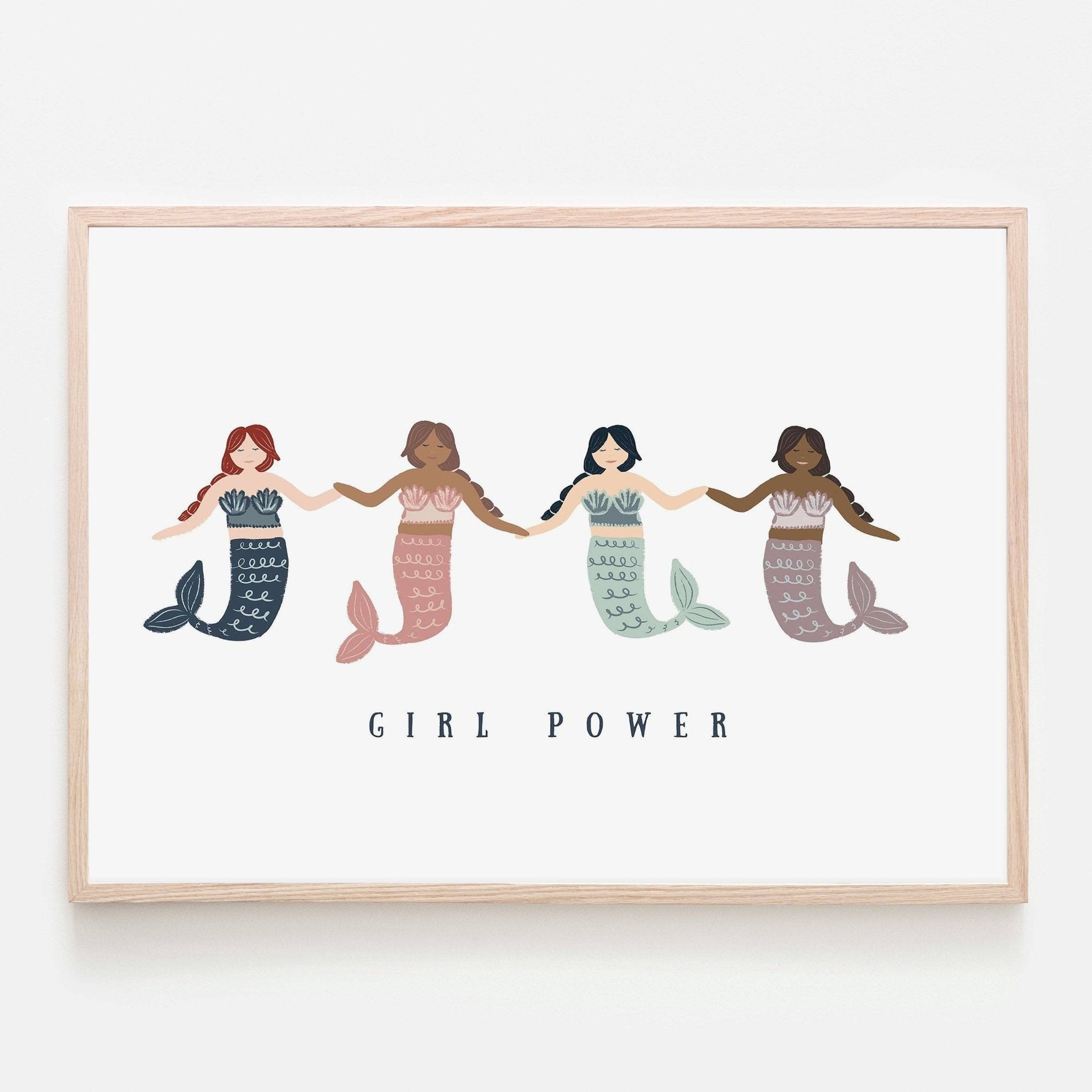 Mermaid Girl Power Art Print - Magnolia BabyWall Art