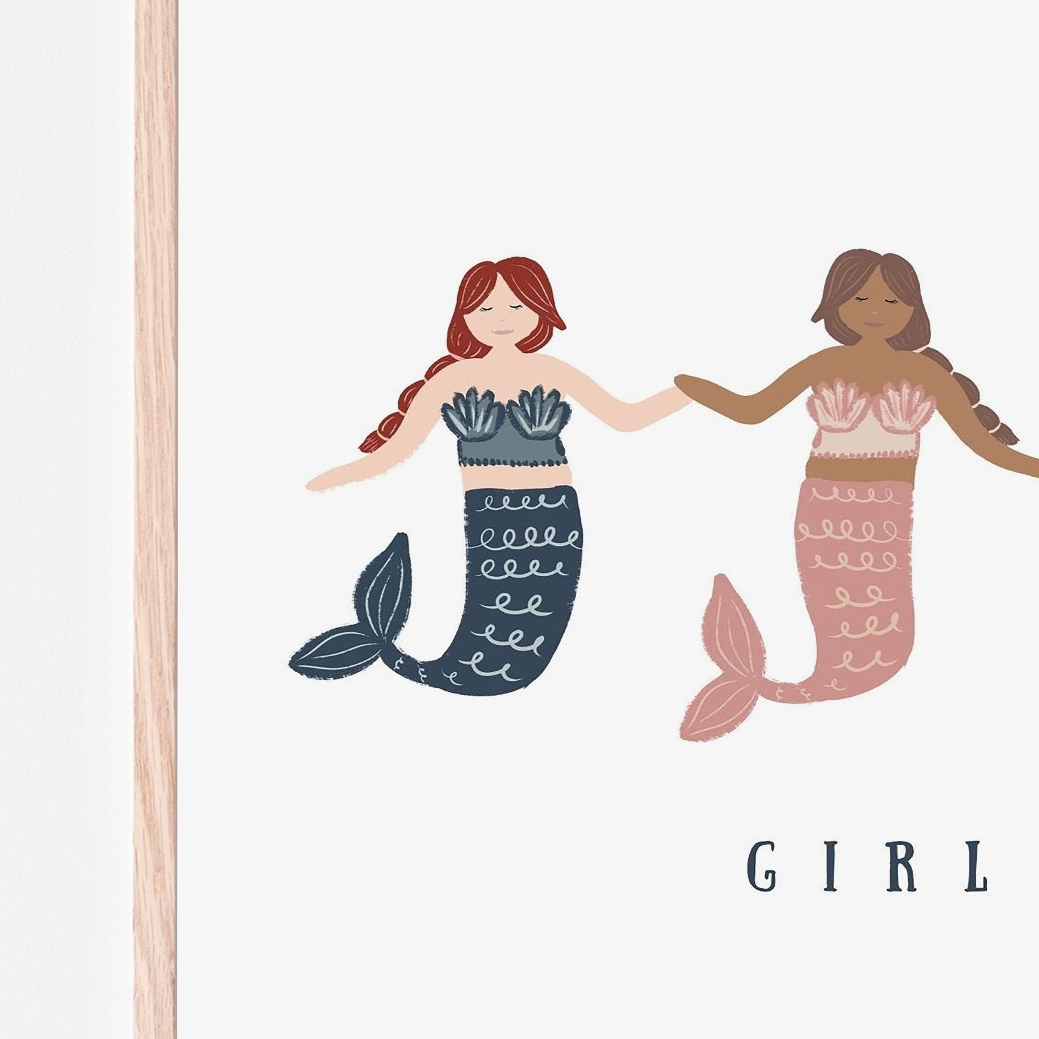 Mermaid Girl Power Art Print - Magnolia BabyWall Art