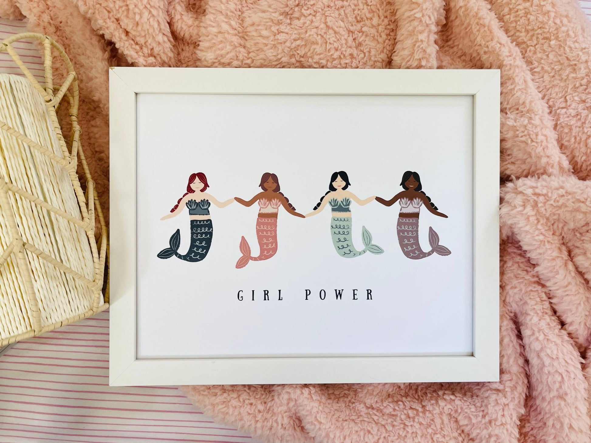 Mermaid Girl Power Art Print - Magnolia BabyWall Art