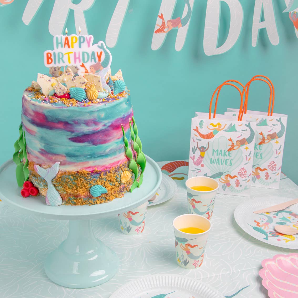 Mermaid Party Happy Birthday Candle - Magnolia BabyBirthday Candles
