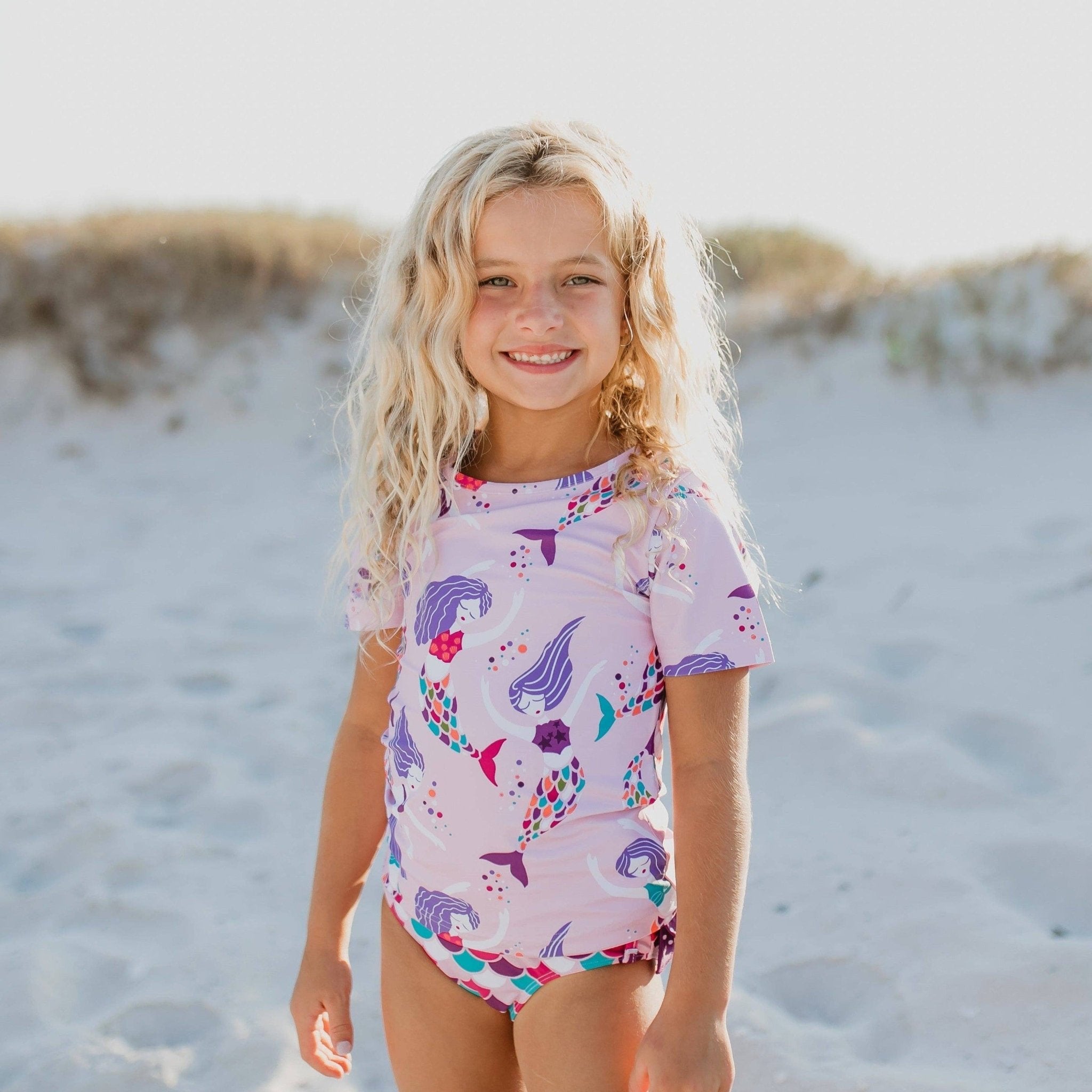 Mermaid Rash Guard Ruffle Swimsuit - Magnolia BabySwimsuit