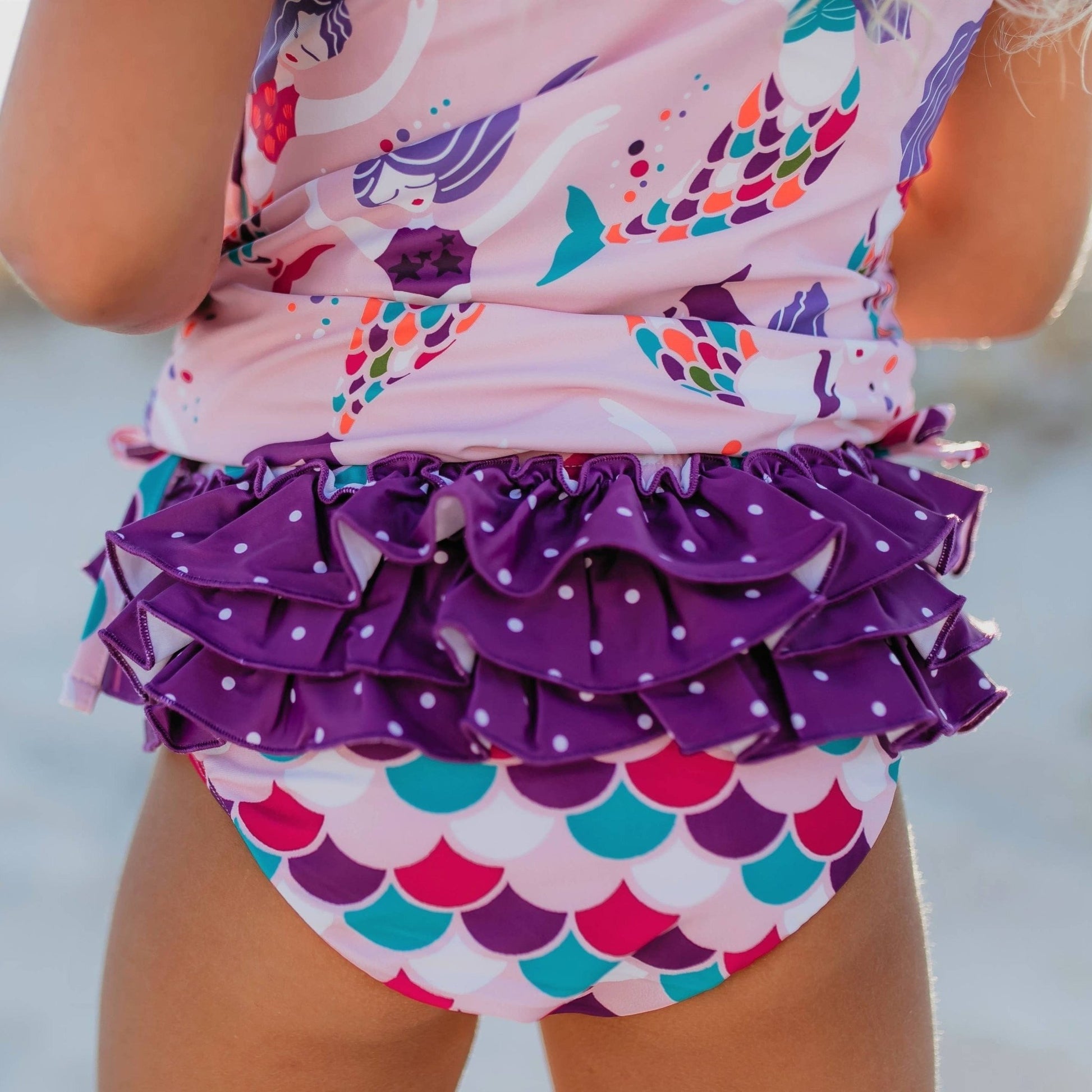 Mermaid Rash Guard Ruffle Swimsuit - Magnolia BabySwimsuit