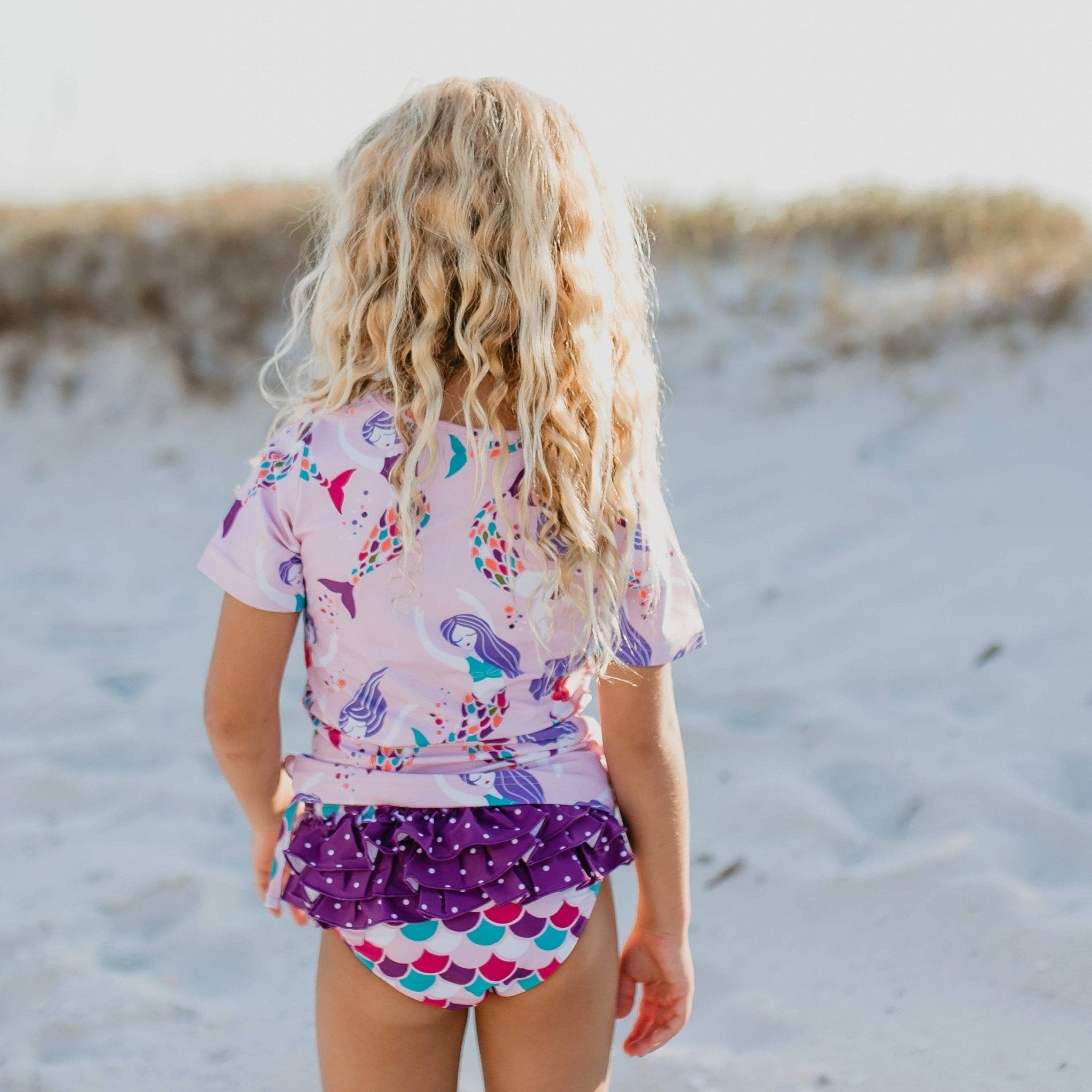 Mermaid Rash Guard Ruffle Swimsuit - Magnolia BabySwimsuit
