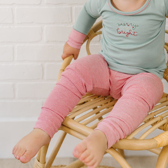 Merry and Bright Embroidered Long Pajamas - Magnolia BabyLong Pajamas