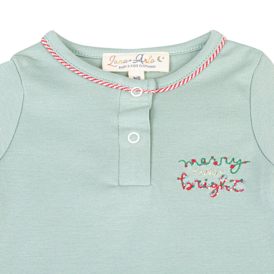 Merry and Bright Embroidered Playsuit - Magnolia BabyPlaysuit