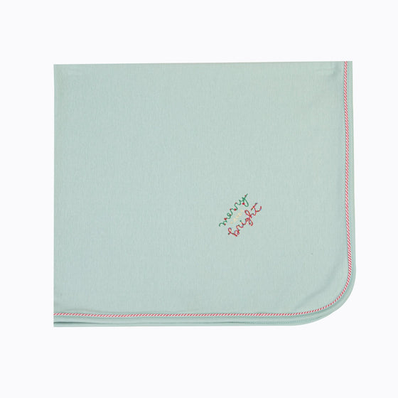 Merry and Bright Embroidered Receving Blanket - Luna and Arlo - Magnolia BabyReceiving Blanket