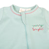 Merry and Bright Embroidered Zip Footie - Luna and Arlo - Magnolia BabyFootie