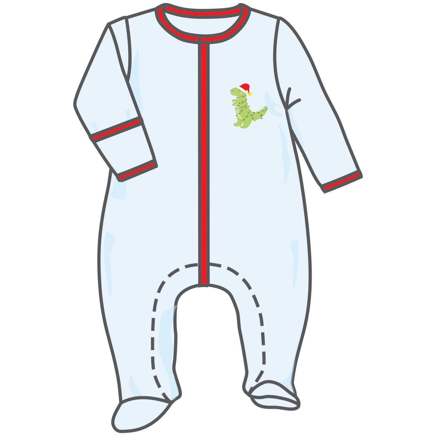 Merry Rexmas Combo Footie - Magnolia BabyFootie