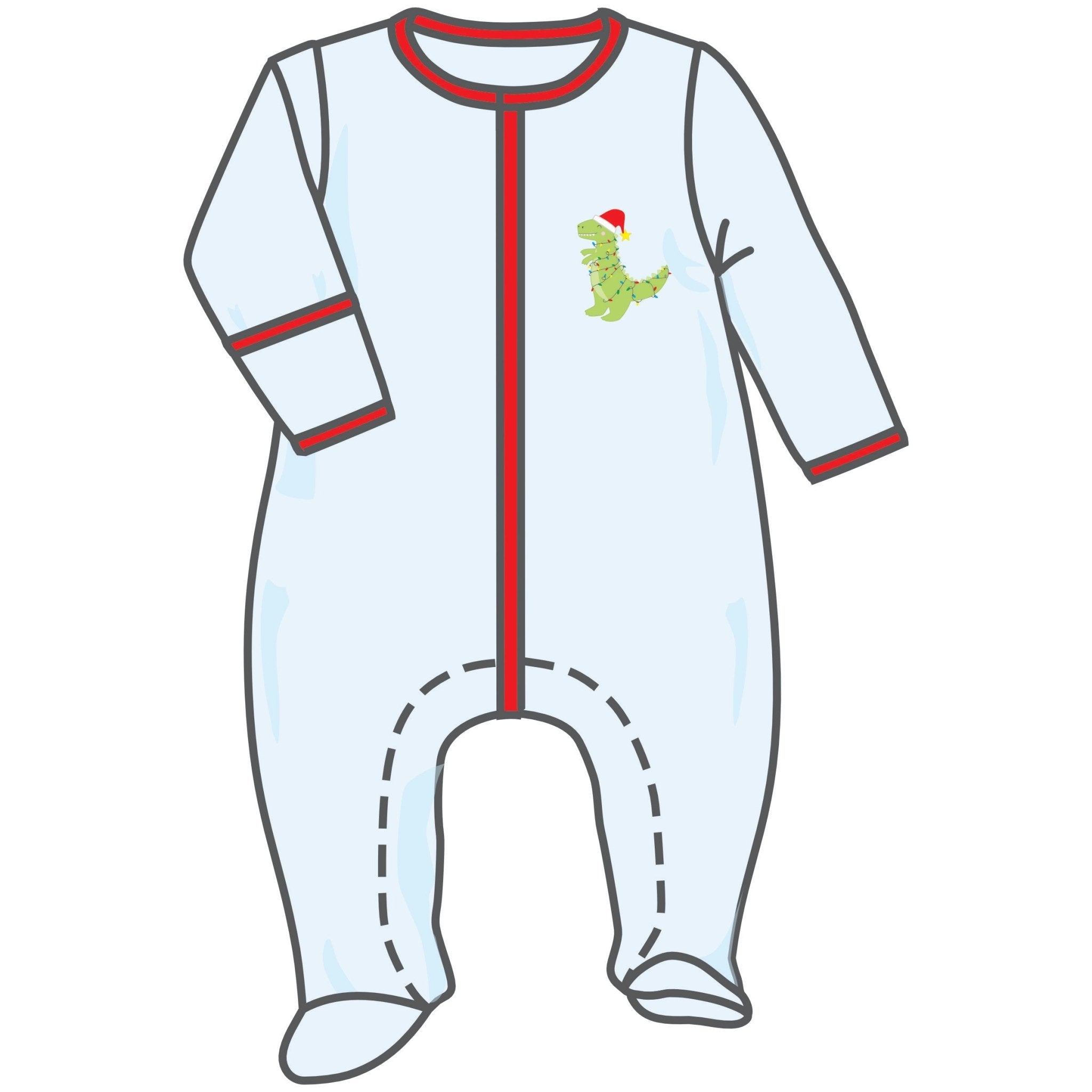 Merry Rexmas Combo Footie - Magnolia BabyFootie