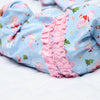 Merry Unicorn Print Ruffle Zip Footie - Magnolia BabyFootie