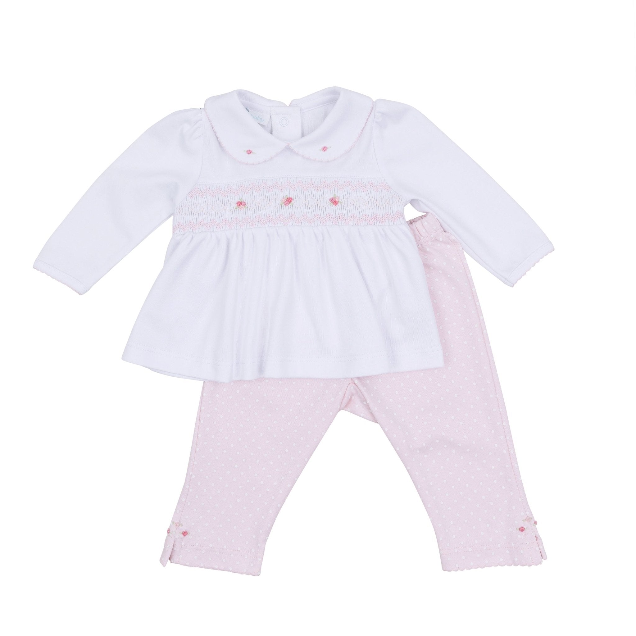Mia's Classics Smocked 2pc Pant Set - Pink - Magnolia Baby2pc Pant Set