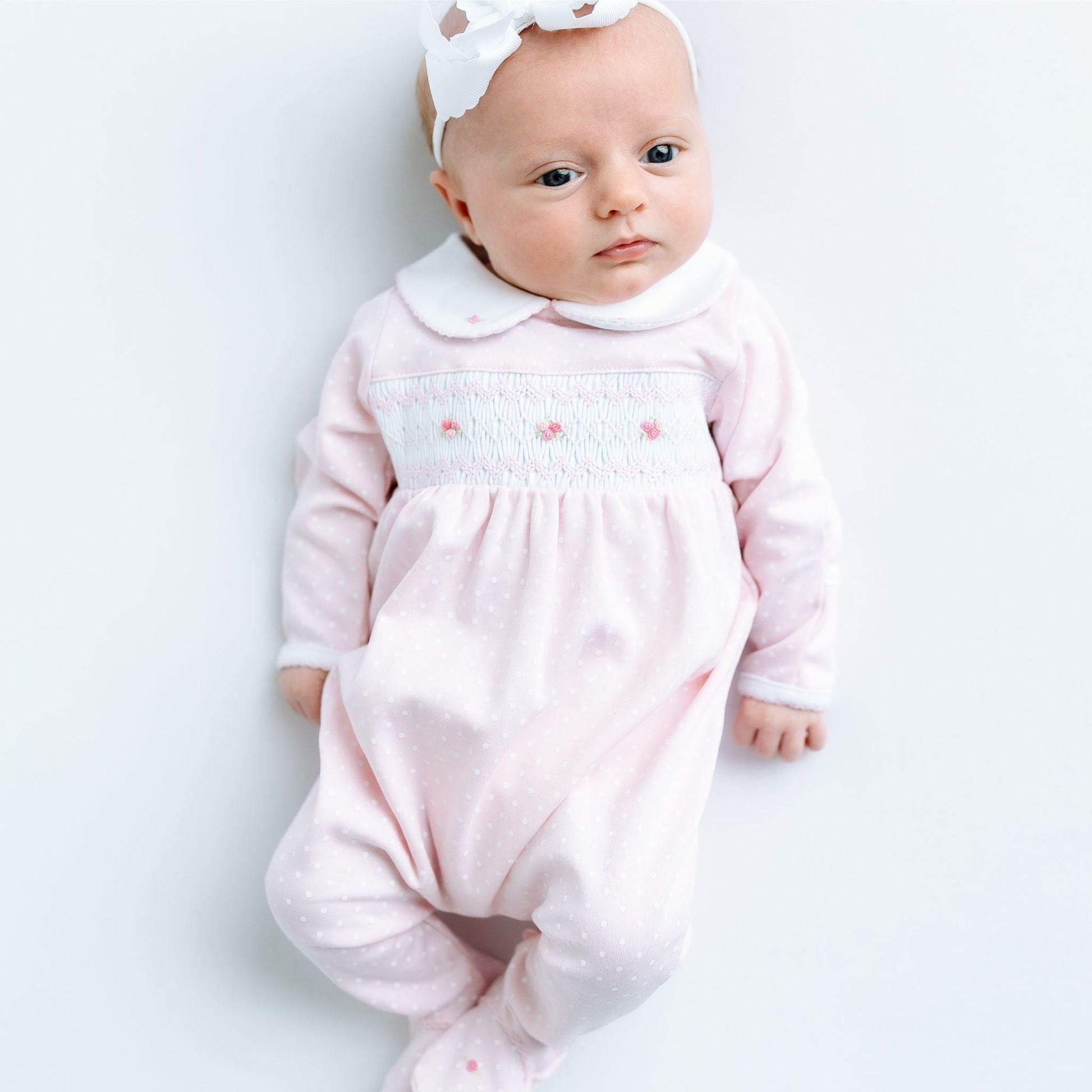 Mia's Classics Smocked Footie - Pink - Magnolia BabyFootie