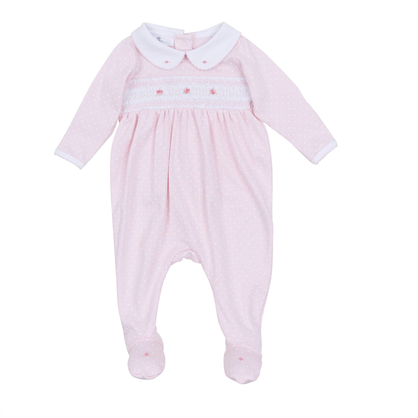 Mia's Classics Smocked Footie - Pink - Magnolia BabyFootie