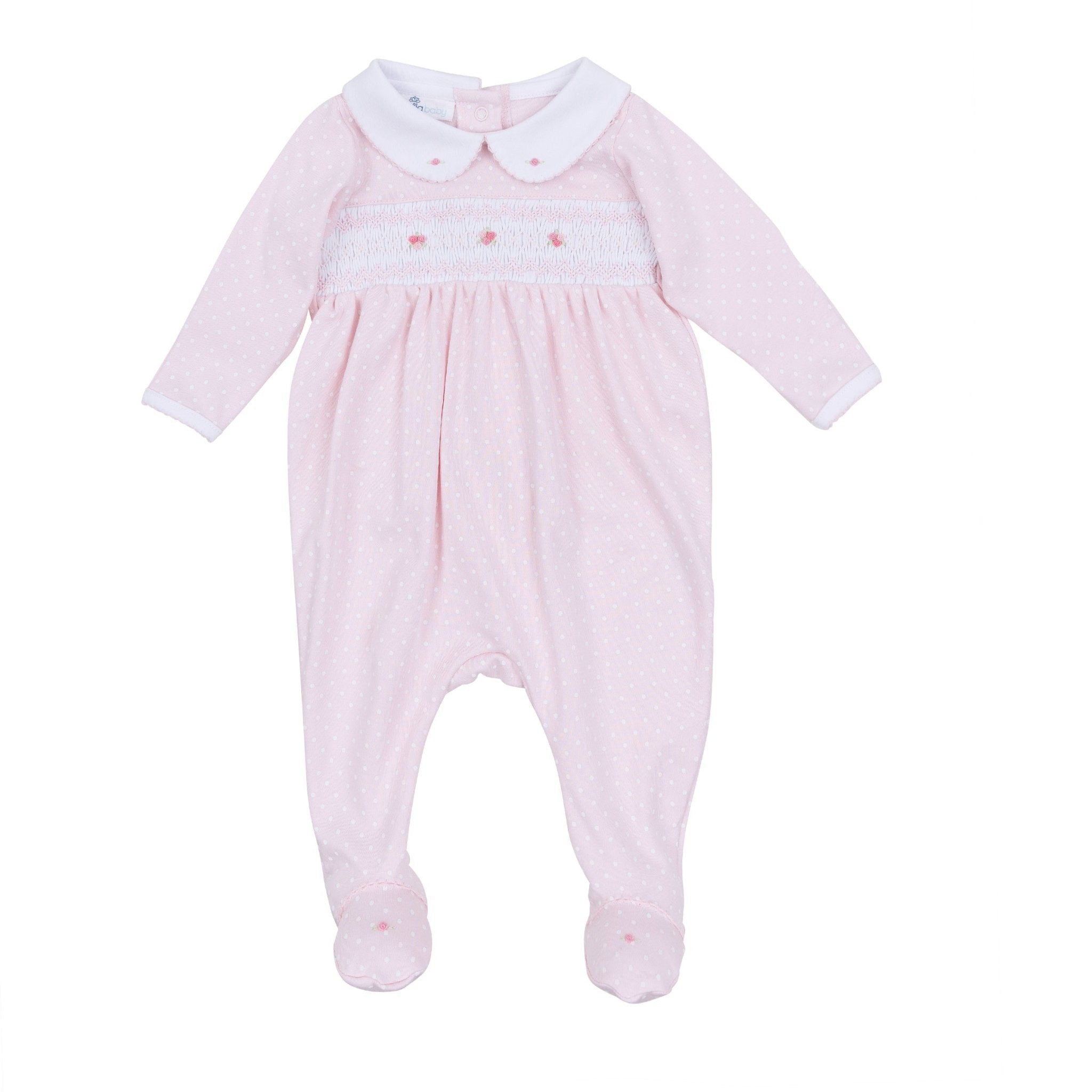 Mia's Classics Smocked Footie - Pink - Magnolia BabyFootie