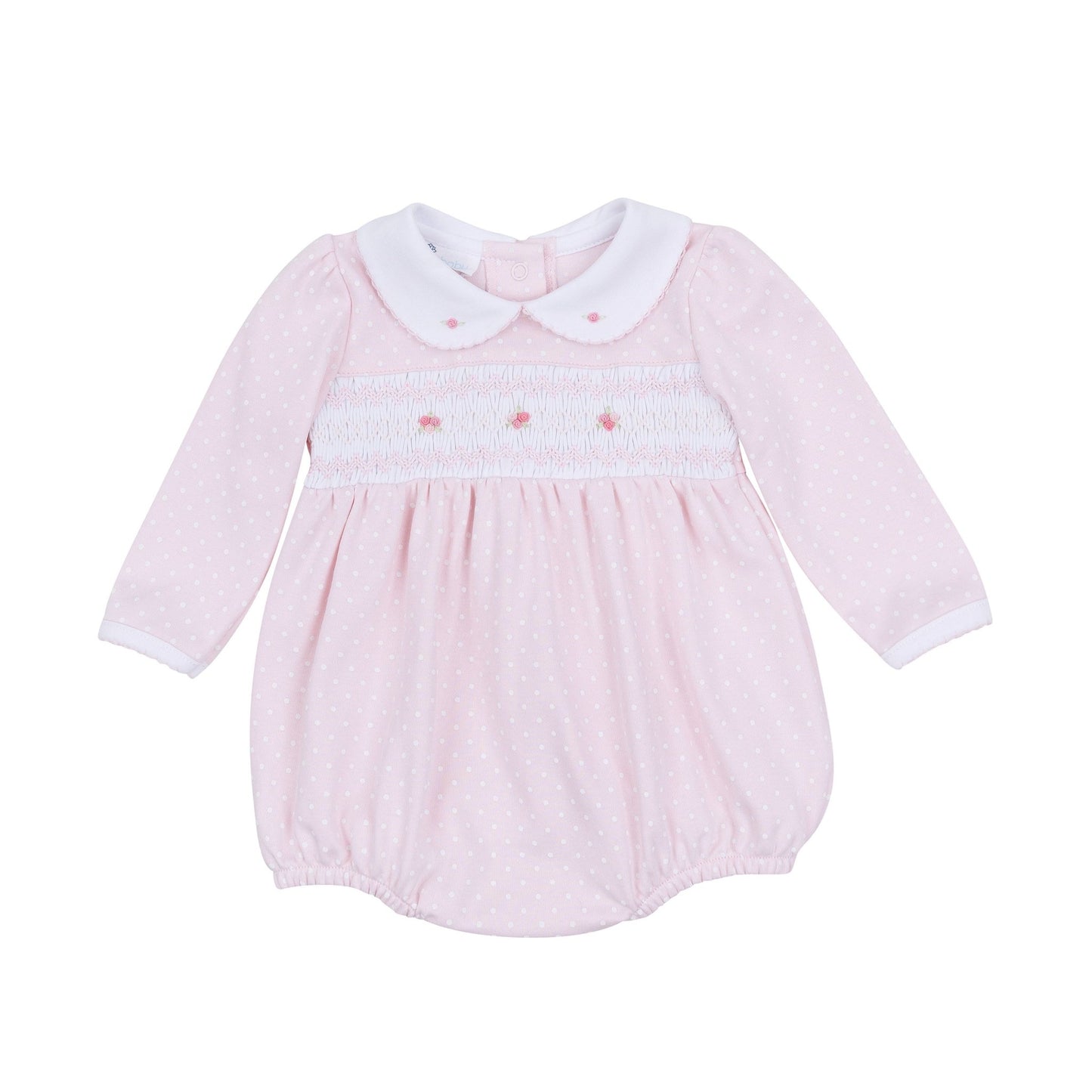 Mia's Classics Smocked Long Sleeve Bubble - Pink - Magnolia BabyBubble