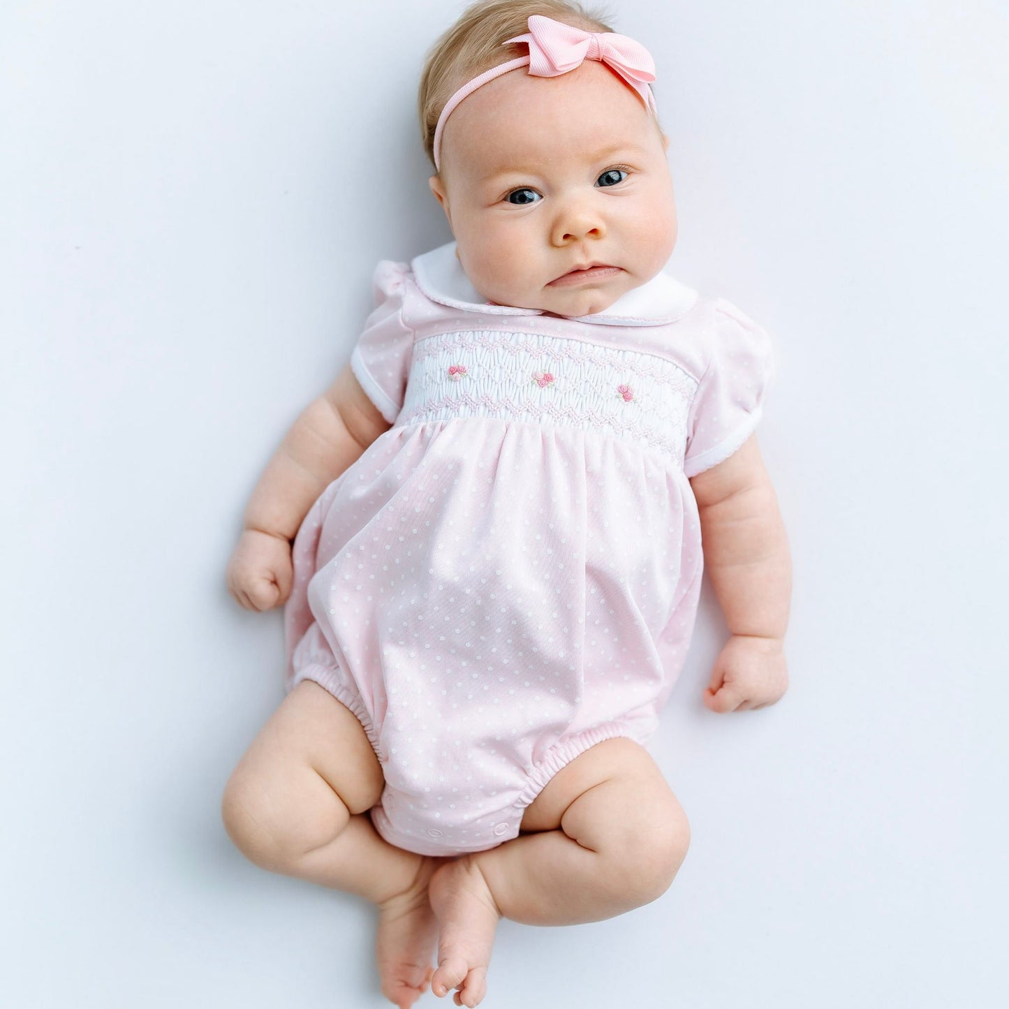Mia's Classics Smocked Short Sleeve Bubble - Pink - Magnolia BabyBubble
