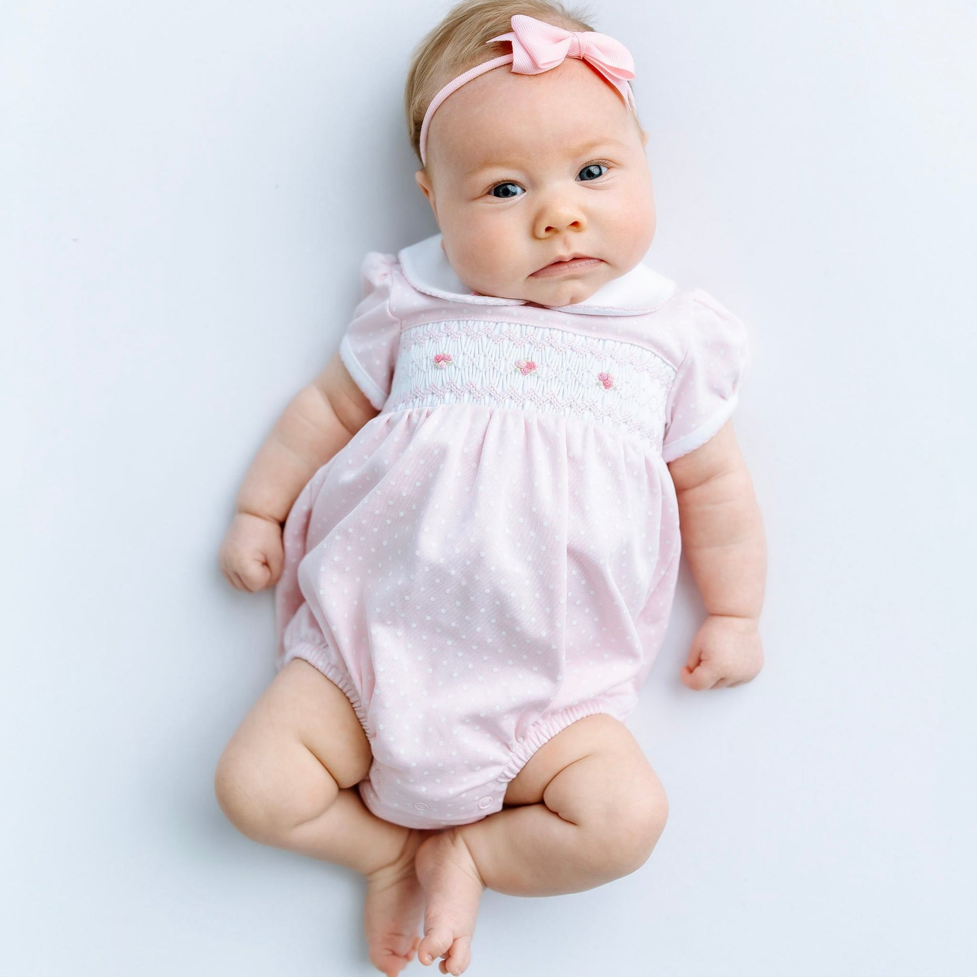 Mia's Classics Smocked Short Sleeve Bubble - Pink - Magnolia BabyBubble