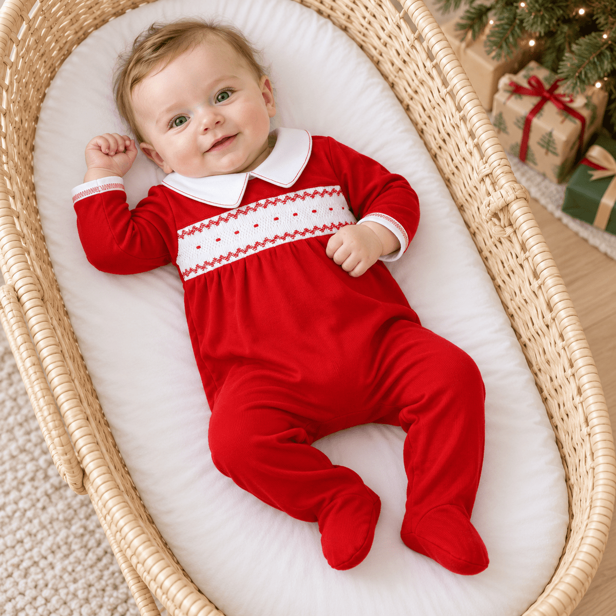 Magnolia Baby_Miles Smocked Footie_1