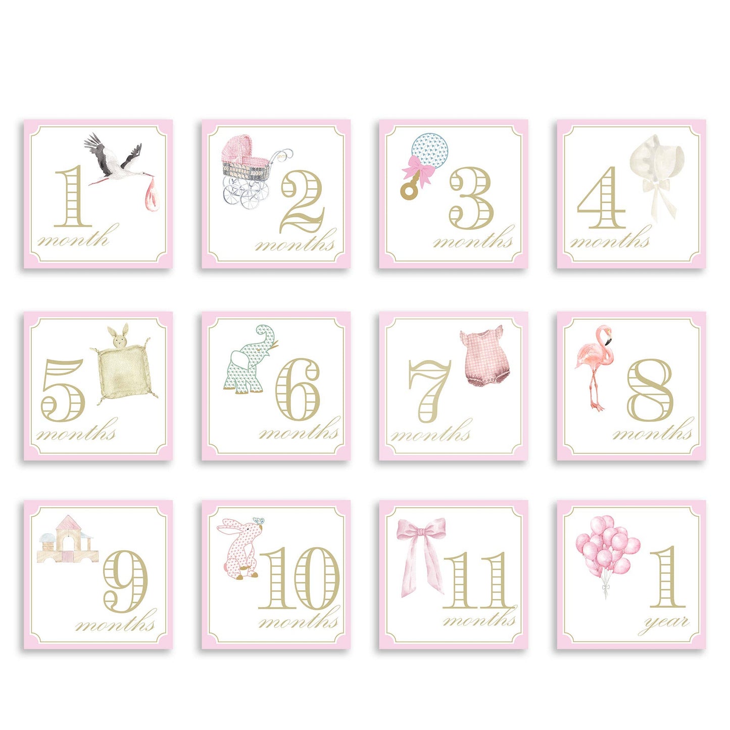 Milestone Cards - Classic Girl - Magnolia BabyStationery