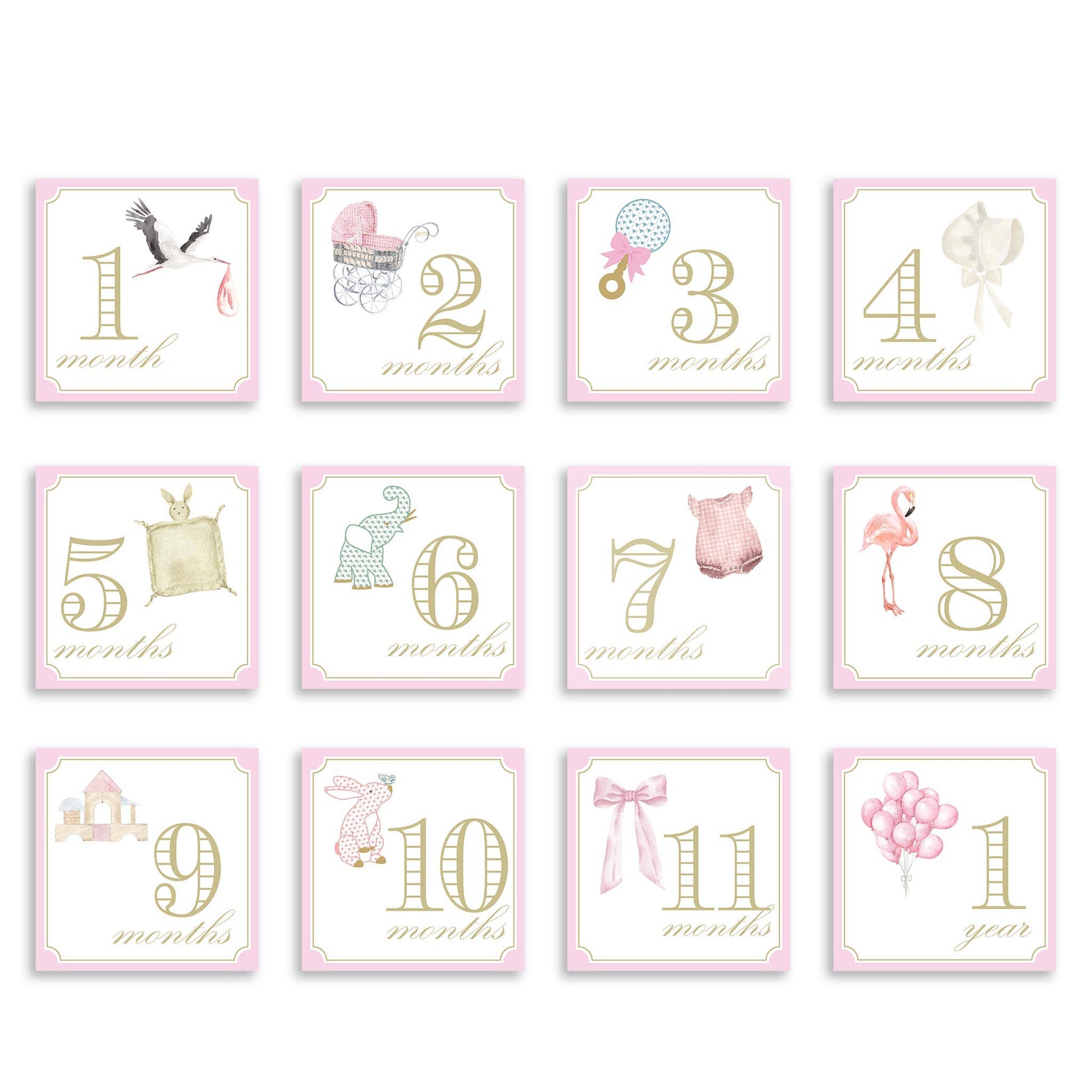 Milestone Cards - Classic Girl - Magnolia BabyStationery
