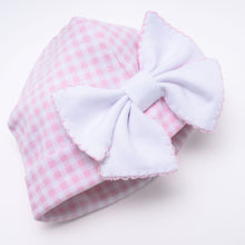  Mini Checks Bow Hat - Pink - Magnolia BabyHat