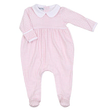  Mini Checks Collared Footie - Pink - Magnolia BabyFootie