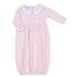 Mini Checks Collared Gathered Gown - Pink - Magnolia BabyGown