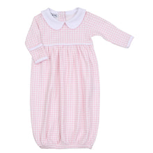  Mini Checks Collared Gathered Gown - Pink - Magnolia BabyGown