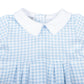 Mini Checks Collared Long Sleeve Bubble - Blue - Magnolia BabyBubble