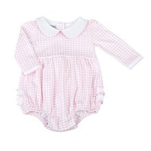  Mini Checks Collared Long Sleeve Bubble - Pink - Magnolia BabyBubble