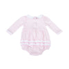 Mini Checks Collared Long Sleeve Bubble - Pink - Magnolia BabyBubble