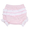 Mini Checks Collared Ruffle Short Sleeve Diaper Cover Set - Pink - Magnolia BabyDiaper Cover