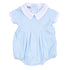 Mini Checks Collared Short Sleeve Bubble - Blue - Magnolia BabyBubble