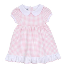  Mini Checks Collared Short Sleeve Dress - Pink - Magnolia BabyDress