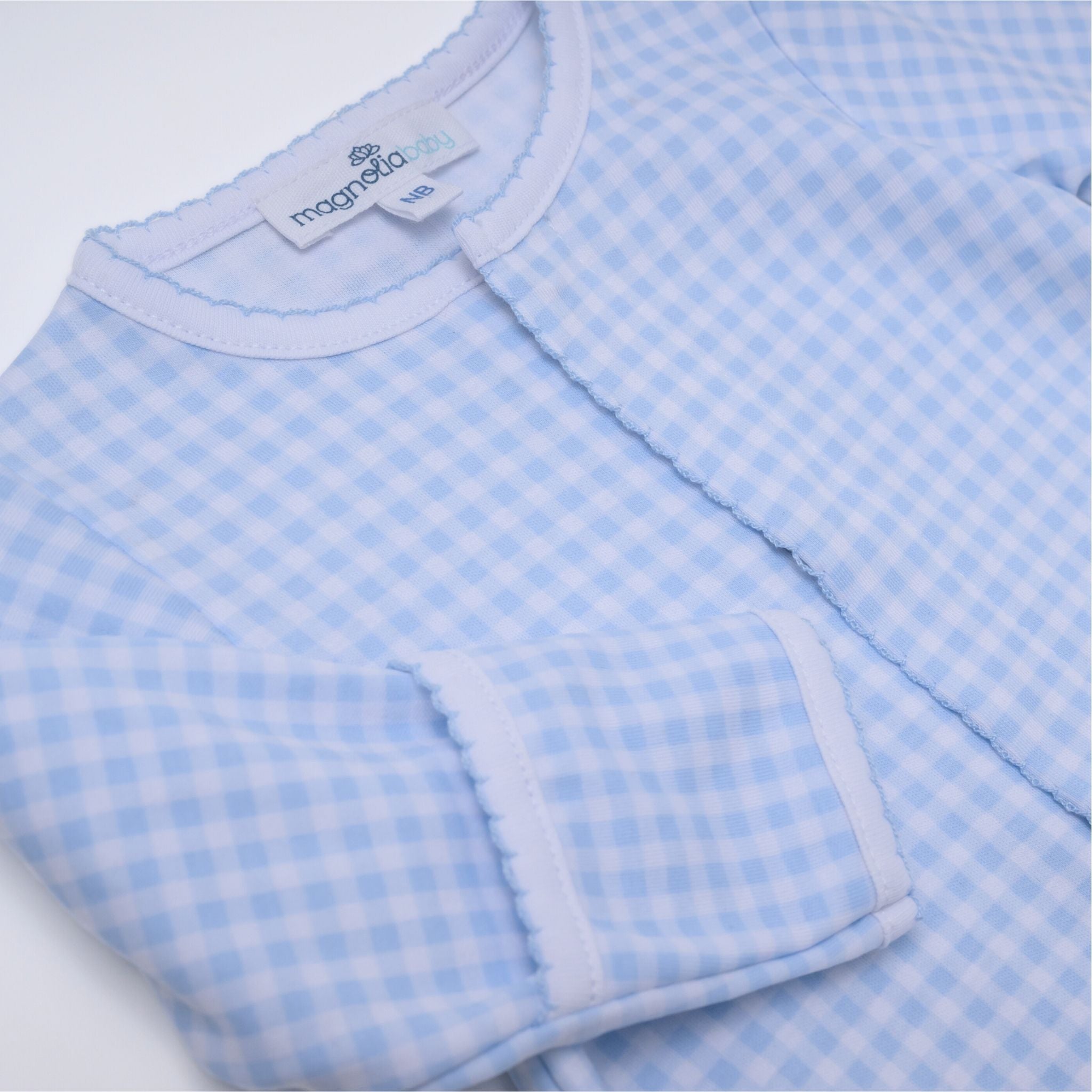 Mini Checks Footie - Blue - Magnolia BabyFootie